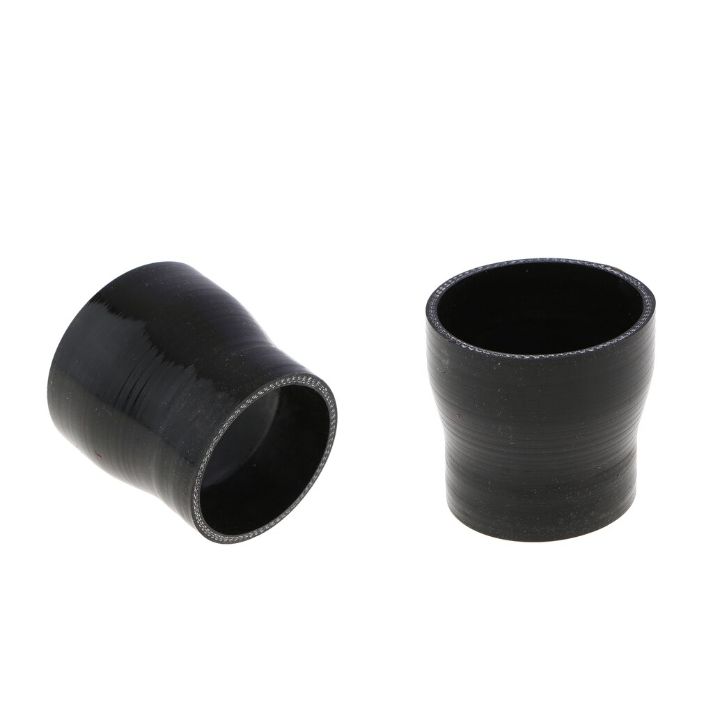 2 st φ 63mm-51mm rak reducer silikon slangadapter för kylare, svart