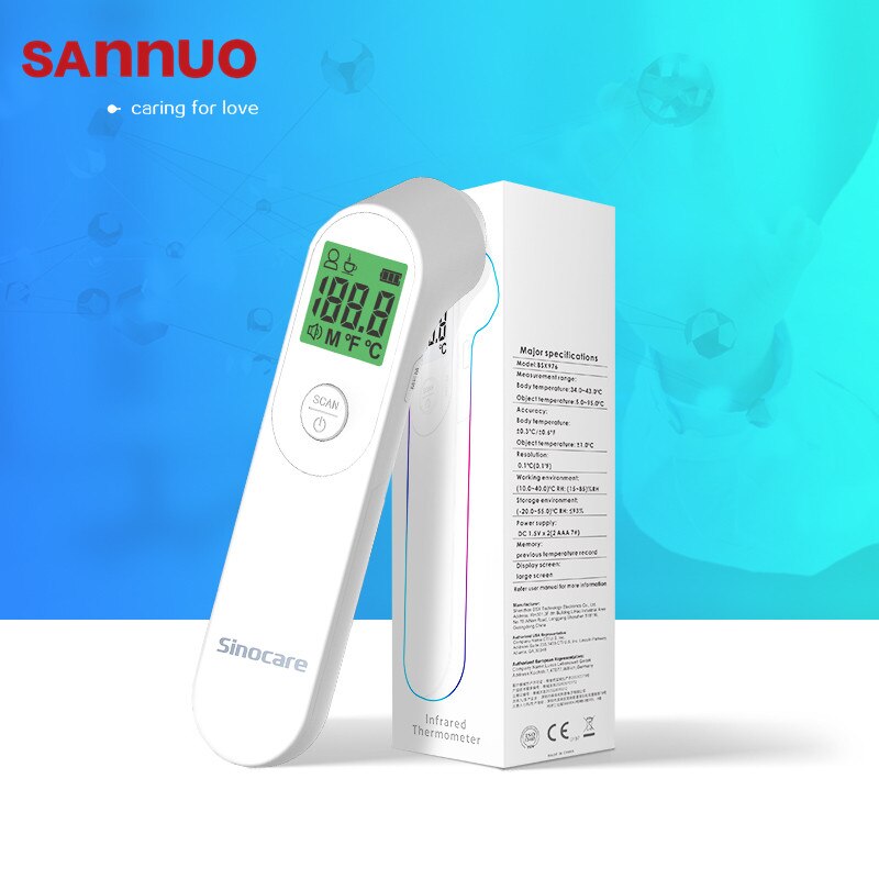Sannuo Sinocare Baby Thermometer Infrarood Digitale Lcd Body Meting Voorhoofd Oor Non-contact Volwassen Koorts Ir Termometro