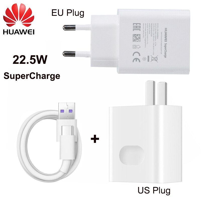 Huawei-supercargador de 22,5 W, Cable tipo C para Huawei P20, P30 lite Pro, P9, P10, P40, Mate 30, 20 RS Pro, 10, nova 5i, 5A, 5T, 6