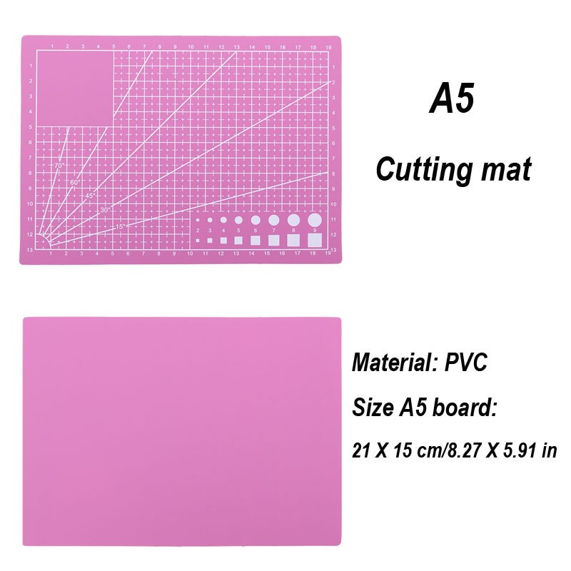 Cutting Mat, A5 PVC Craft Mat Self Healing Cutting Board for Fabric DIY Craft Sewing Quilting - Pink