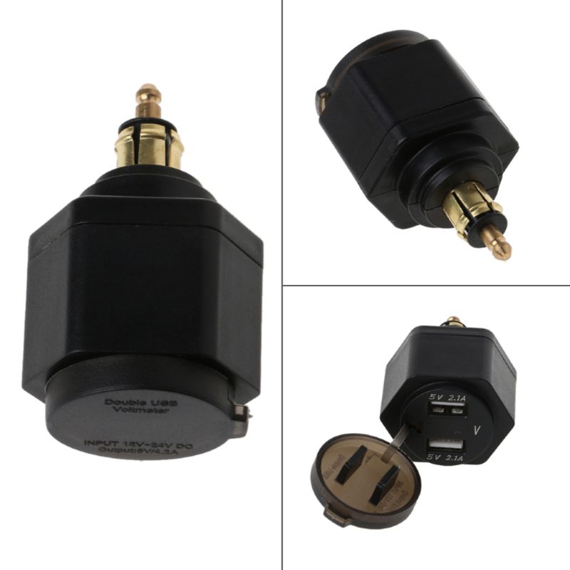 Hella Din Plug 12V Motorfiets 2.1A Dual Usb Charger Met Led Voltmeter Power Adapter Voor Bmw Triumph Ducati Motor