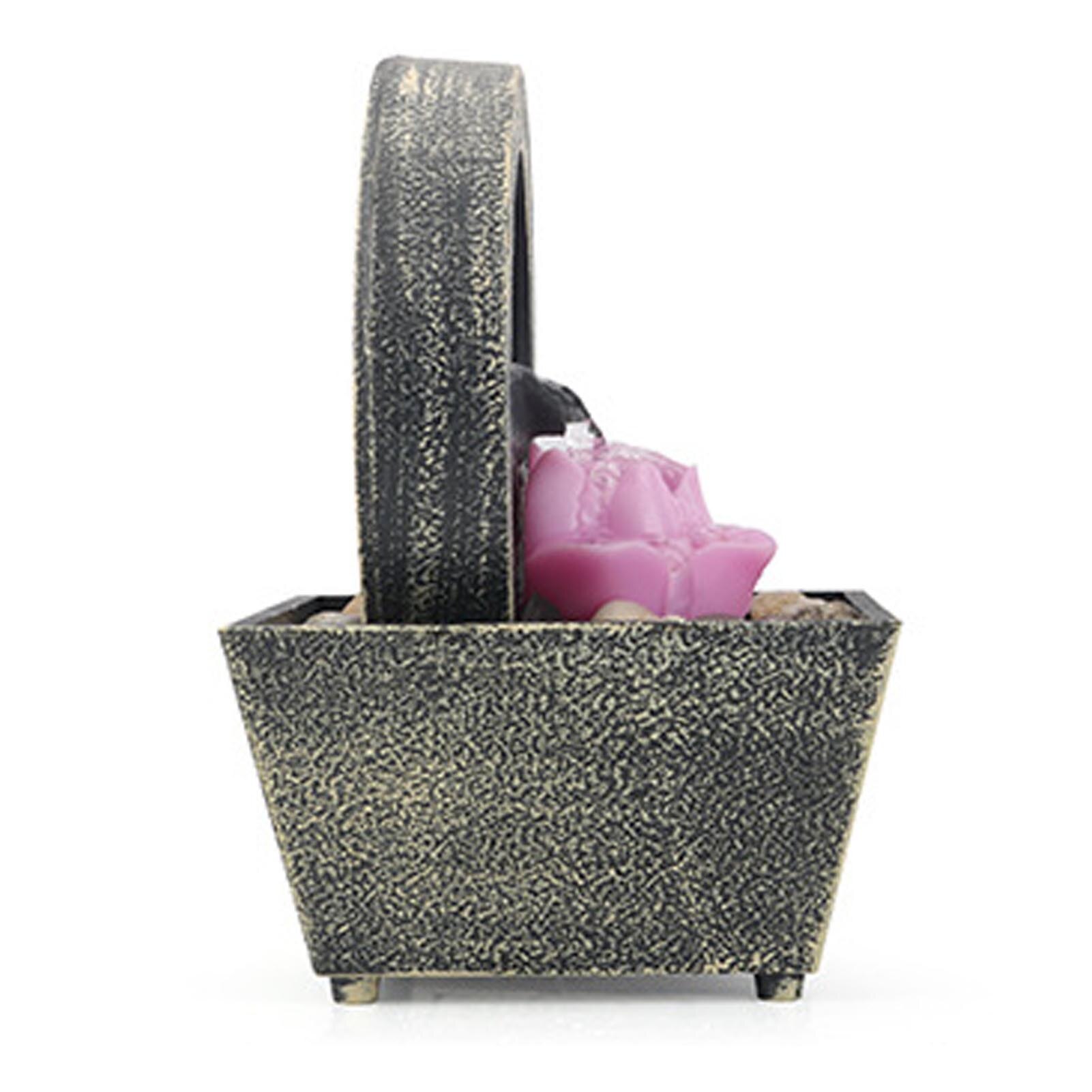 Desktop Fountain Water Flows Ornament With Led Light Decoration Ornaments Crafts Landscape Waterfall Scene Basin Home Decor: Default Title