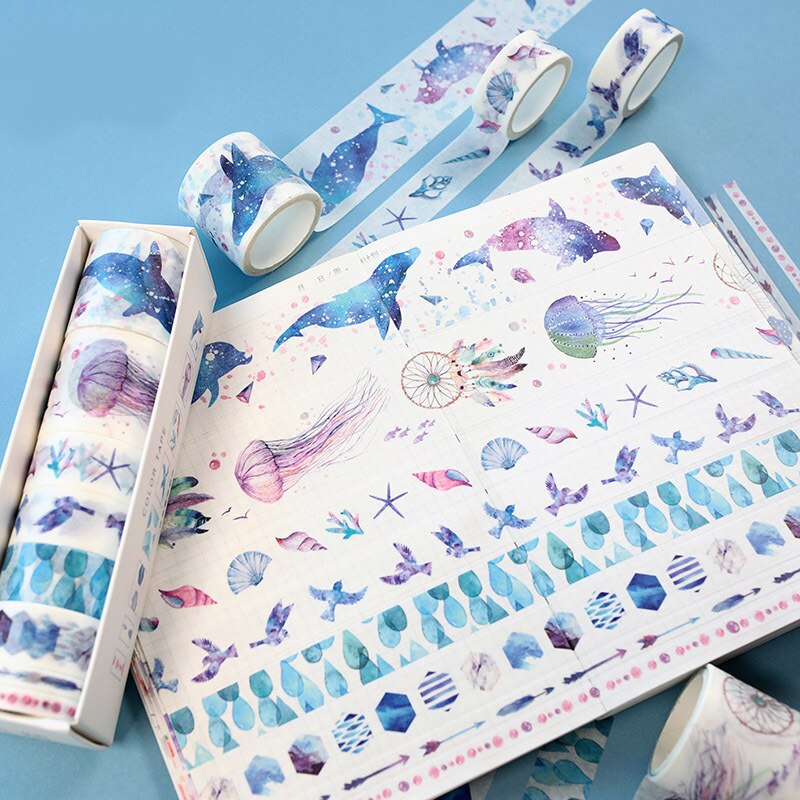 8 Pcs/Set Washi Tape Masking Washitape Wasi Tape De Decoracion Scrapbooking Cute Floral Deco Planner Wide Sakura Decorative