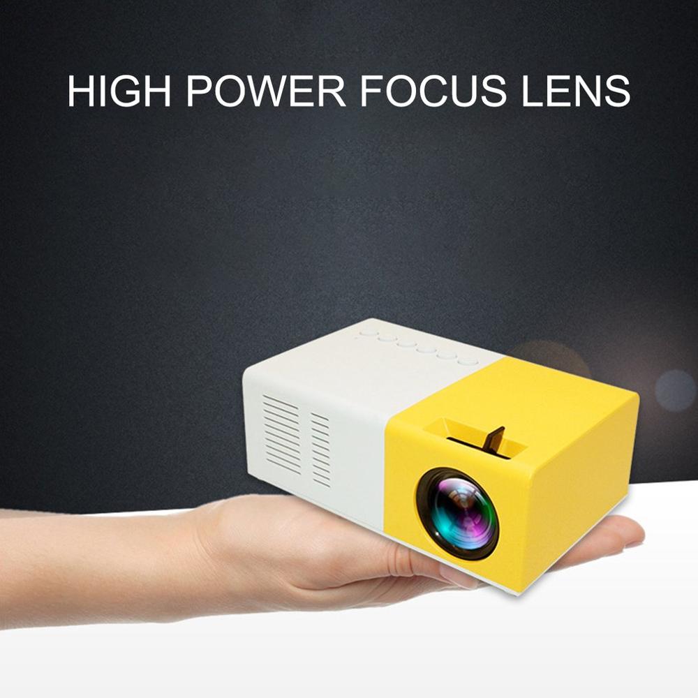 Yellow Home Mini Projector Machine Led Portable Handheld Projector Supports High Definition 1080P