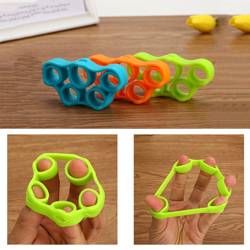 3 Levels Finger Stretcher Resistance Bands Strengthener Exerciser Trainer Hand Grip Trainer Rings for Fitness Relieve Injury