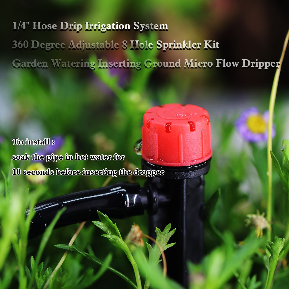1/4 "schlauch Tropf Bewässerung System 360 Grad Einstellbar 8 See Sprinkler Bausatz Garten Bewässerung Einsetzen Boden Mikro fließen Tropf