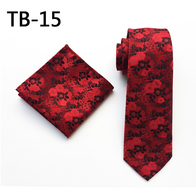 Floral Mens Tie Set Silver White Purple Red Pink Blue Orange Jacquard Silk Tie Pocket Square 8cm Classic Ties for Men Corbatas: TB15