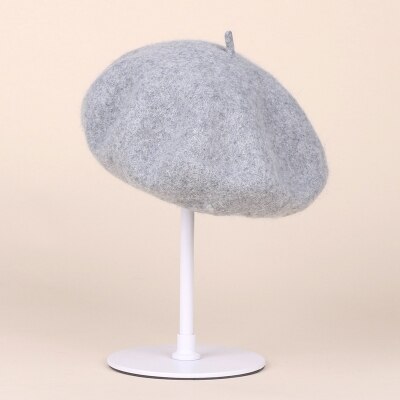 13 farver 100%  australien uld fransk baret hat til kvinder britisk stil ensfarvet pige græskar hatte filt baretter kasketter boina femme: Fs826-4