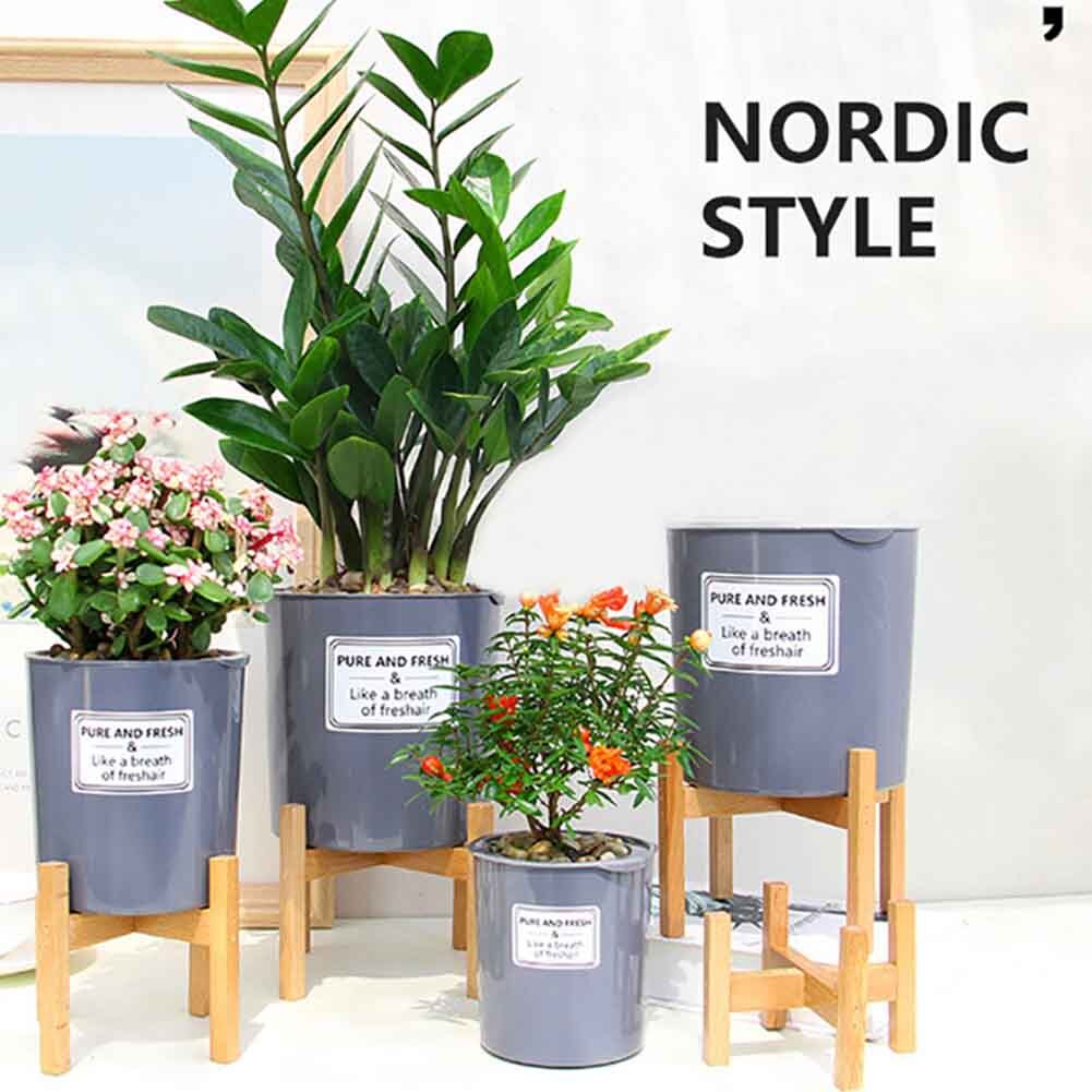 Mitten av århundradet heminredning kontor display stativ växt stativ trä inomhus utomhus hylla modern bonsai icke vinglig trädgård fristående