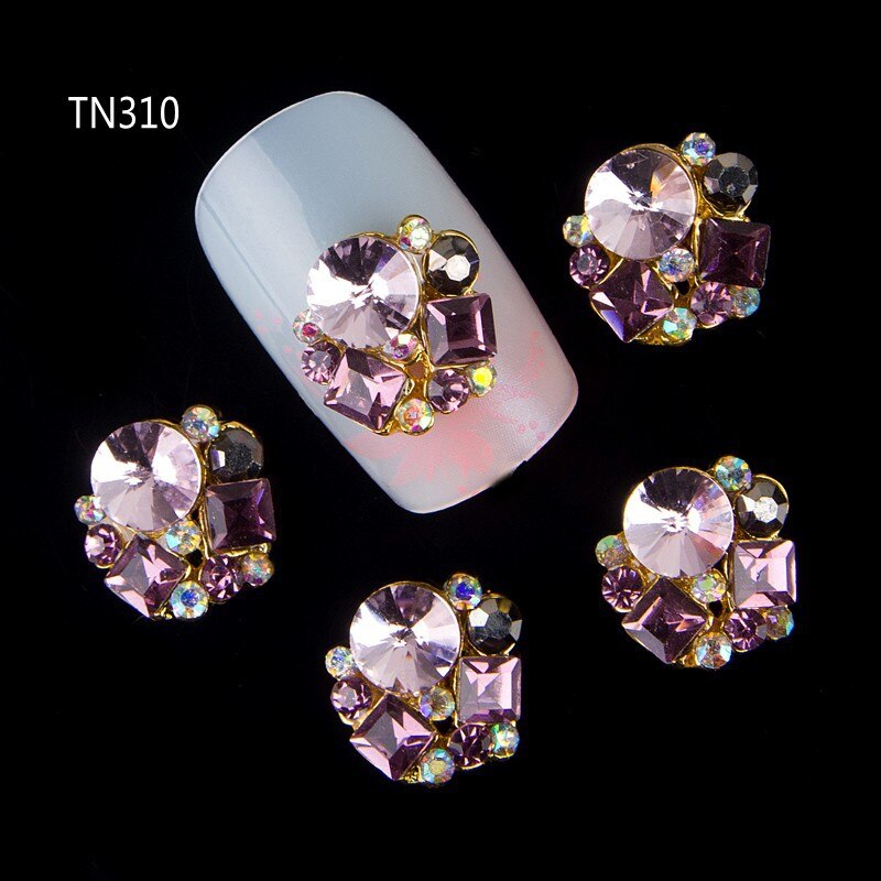 Blueness 10Pcs Glitter Pearl with Rhinestones,3D Metal Alloy Nail Art Decoration/Charms/Studs,Nails 3d Jewelry TN310