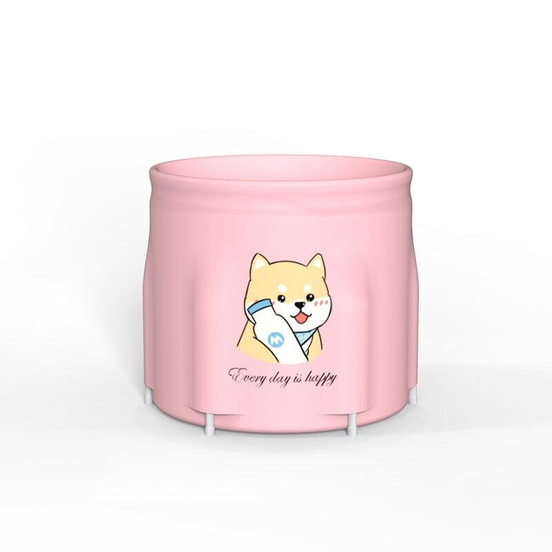 Bañera plegable de 70cm x 68cm para adultos, Cubo de baño con aislamiento, cubo inflable de 6 capas para SPA: Púrpura