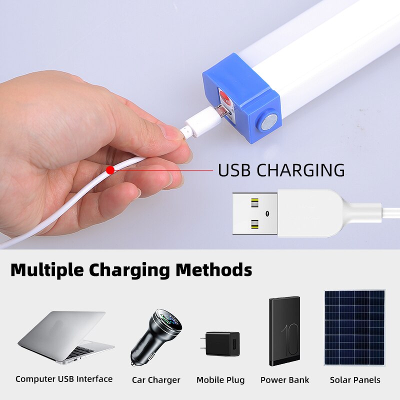 Outdoor Camping Led Light Charging Night Market Stall Lamp Wiring Free Rechargeable Wall Lamp 20/40/60W Portable Tube For Home