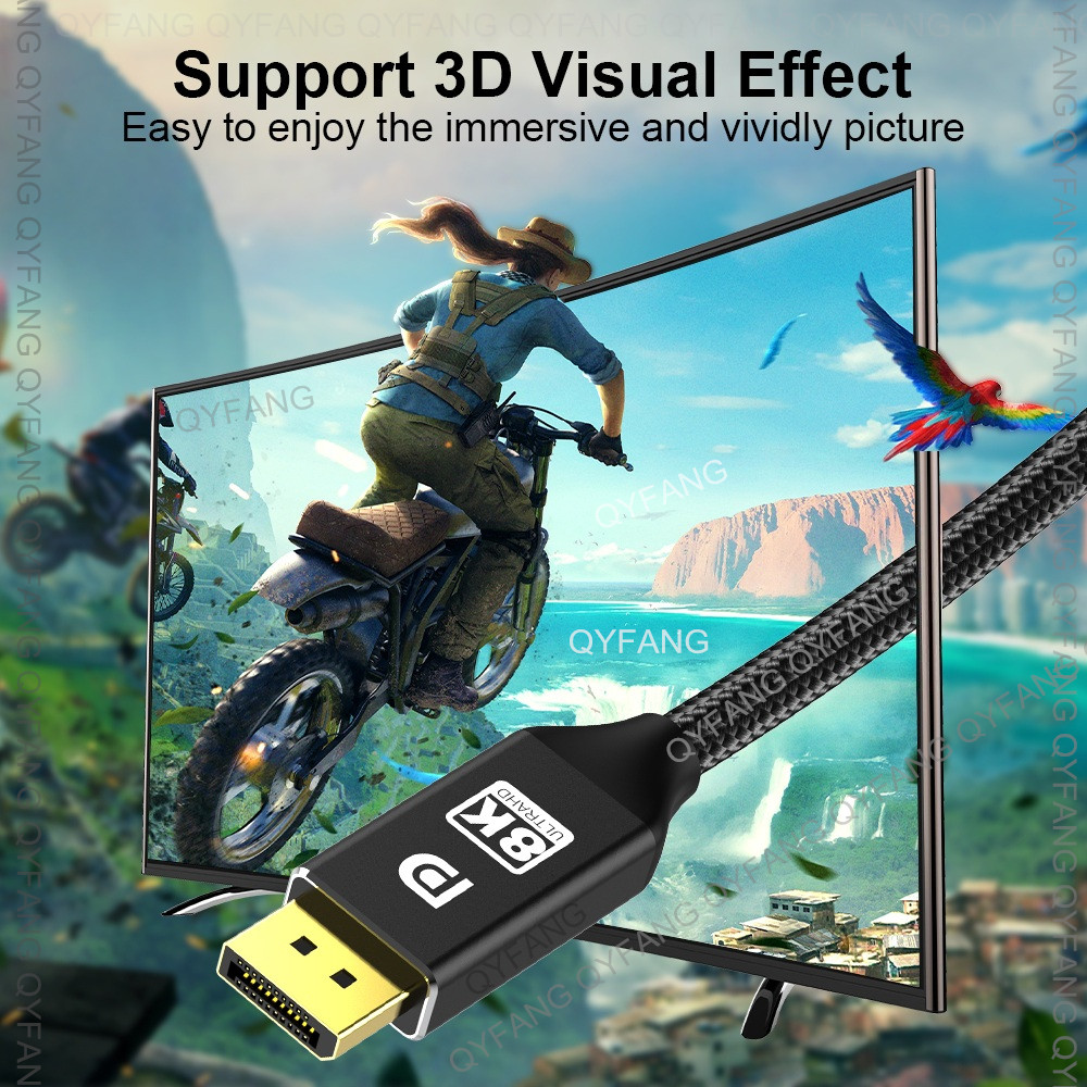 Cabo de Displayport dp 240hz, dp 1,4, 8k, 4k, 144hz, 165hz, adaptador para vídeo, pc, laptop, tv