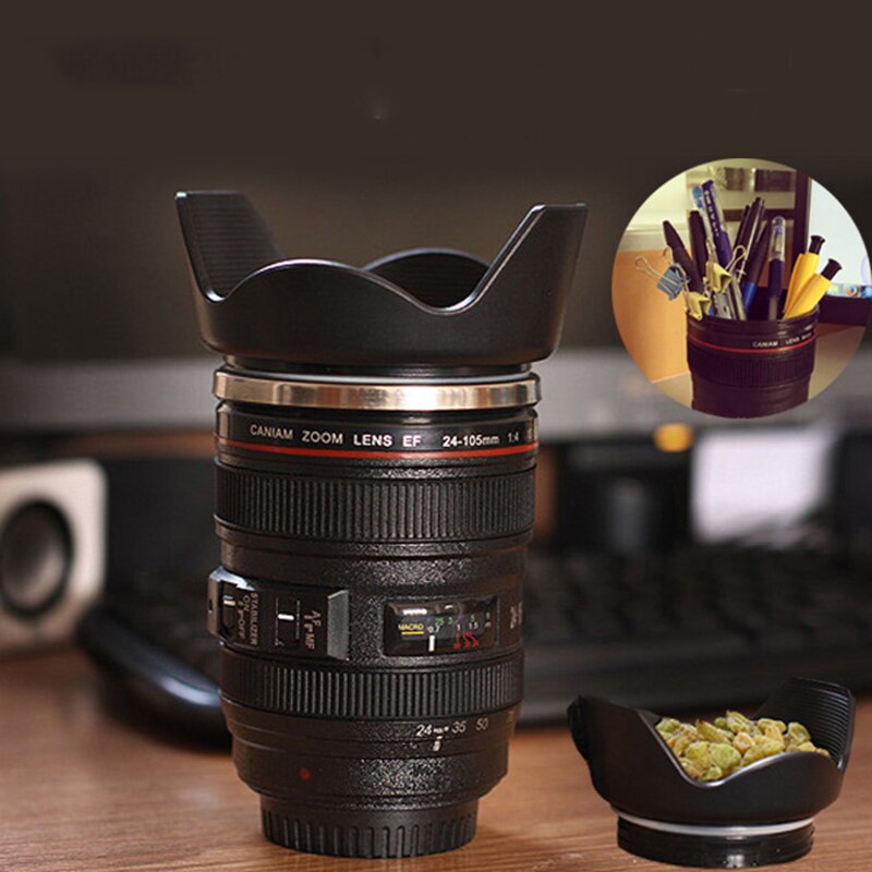 Kamera Objektiv Kaffee Becher Edelstahl Foto Isolierte Thermos Tasse Mit Deckel Fotograf SECHS Generation Emulation SLR Tasse