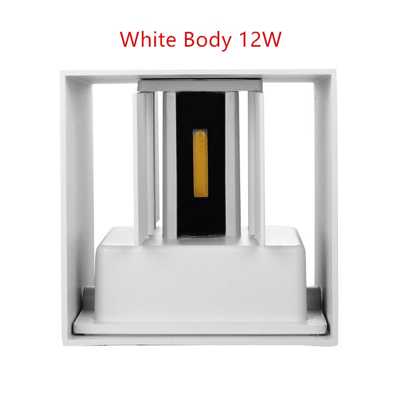 Waterdicht Home Decor 12W 85 ~ 265V Cob Led Wandlamp Indoor Outdoor Straat Wandlampen Voor Slaapkamer hal Veranda: Square white / Warm White