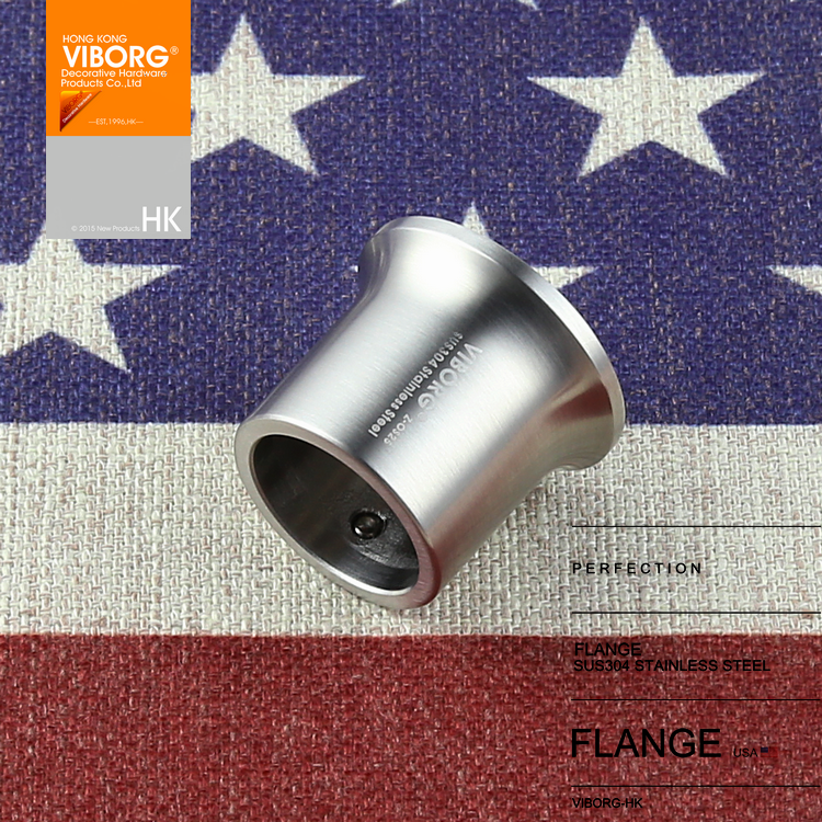 (1 Pair)VIBORG Solid 304 Stainless Steel 19mm Shower Curtain Rod Rail Pole Holder Flange Closet Wardrobe Tube Sockets Brackets