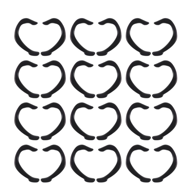12 par masker repkrok återvinningsbar mask öronhängande krok mjuk silikonmask öronkrok miljövänlig maskbandskrok för kvinnor män: Svart
