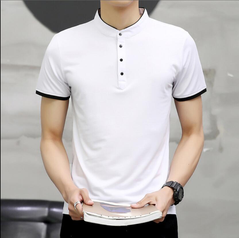 ZNG Summer Men Polos Casual Shirts Short Sleeve Cool Cotton Slim Fit Casual Shirts: M68-1