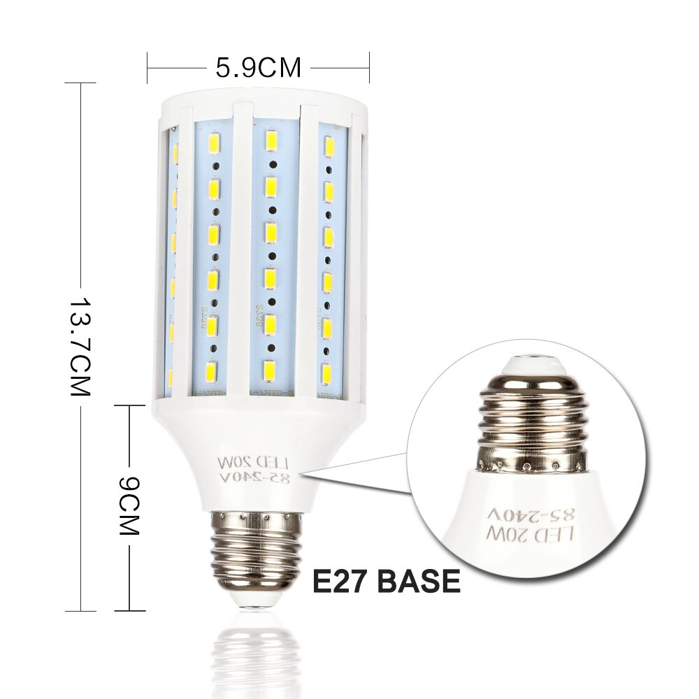 Photography LED Bulb - 20W E27 Base - 500-1000lm - 3800K-5500K - for Studio Softbox Video