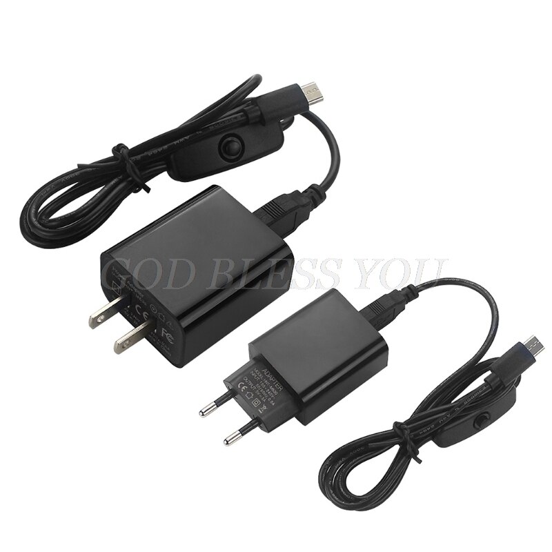 Voor Raspberry Pi 4 Dc 5V 3A Voeding Switch Knop Power Adapter Supply Micro Usb-poort 5V volt Voor Raspberry Pi 4 Met 3.3ft