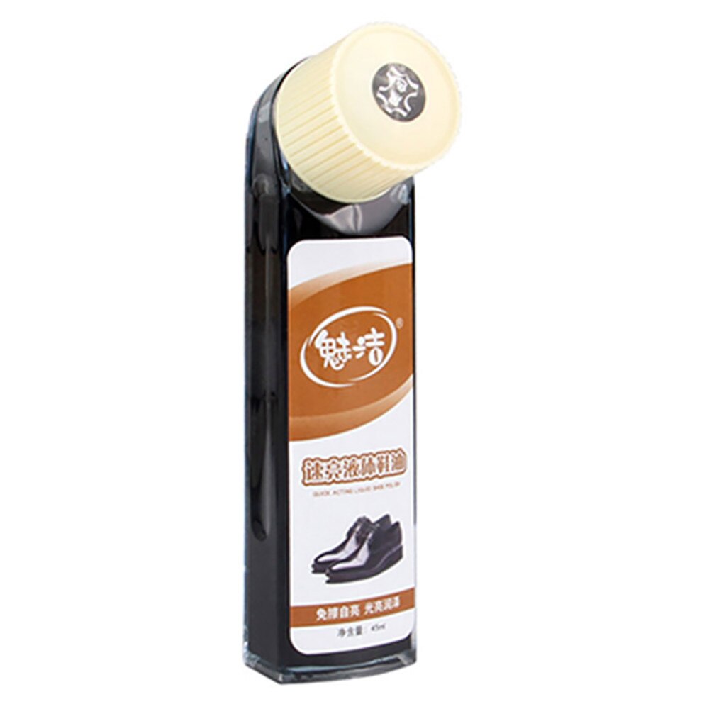 45ml Leather Shoe Boot Polish Rich Glossy Shine Wax Liquid Protection Nourishes Glossy 12x3cm Black Clear ST27