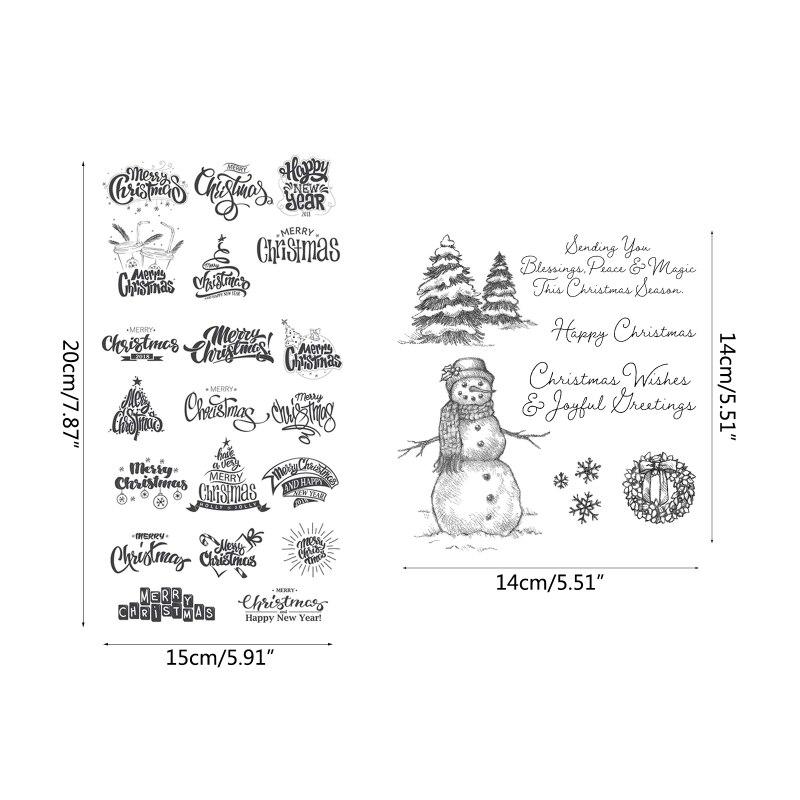 Feliz Navidad silicona sellos transparentes DIY Scrapbooking grabado en relieve para fotos álbum papel decorativo tarjeta arte suministros