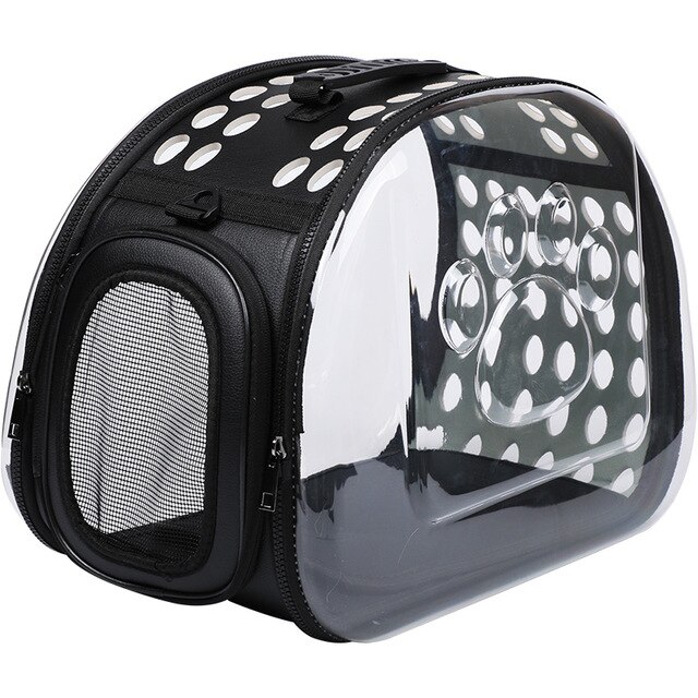 Mochila para perro y gato, bolsa de viaje para gato, bandolera doble espacio, bolsas de capsula, Gato, bolso de transporte transpirable: Black / 35x20x22cm