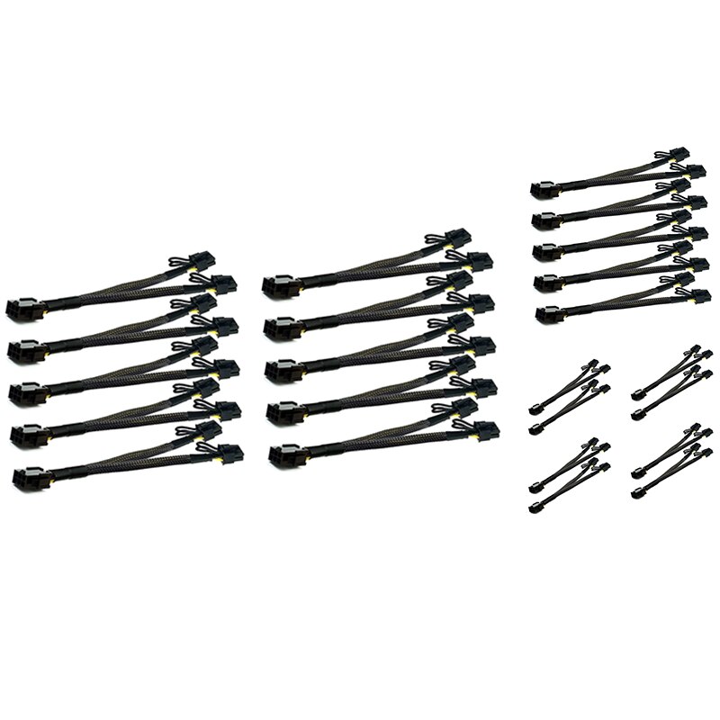 PCI-E 6 Pin to Dual 8 Pin (6+2) Graphics Card PCI Express Power Adapter GPU VGA Y-Splitter Extension Mining Cable