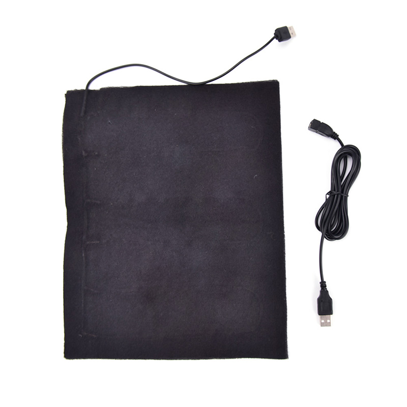 24*30cm USB koolstofvezel elektrische verwarming vel 5v elektrische verwarming jas gewatteerde winter vest verwarming zwart pad