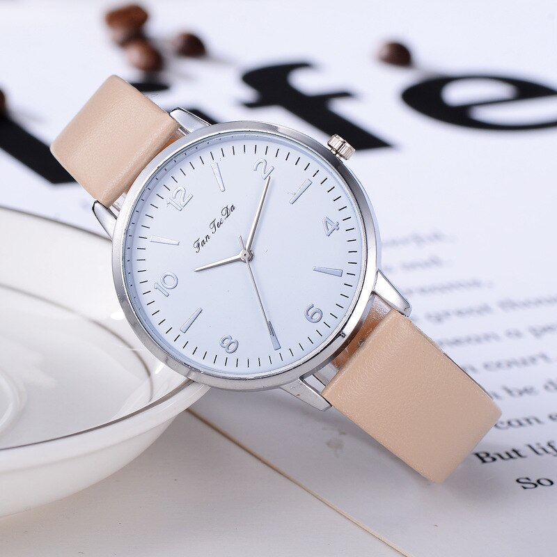 Quartz Watches Women Women's Casual Quartz Leather Band Watch Analog Wrist Watch: khaki