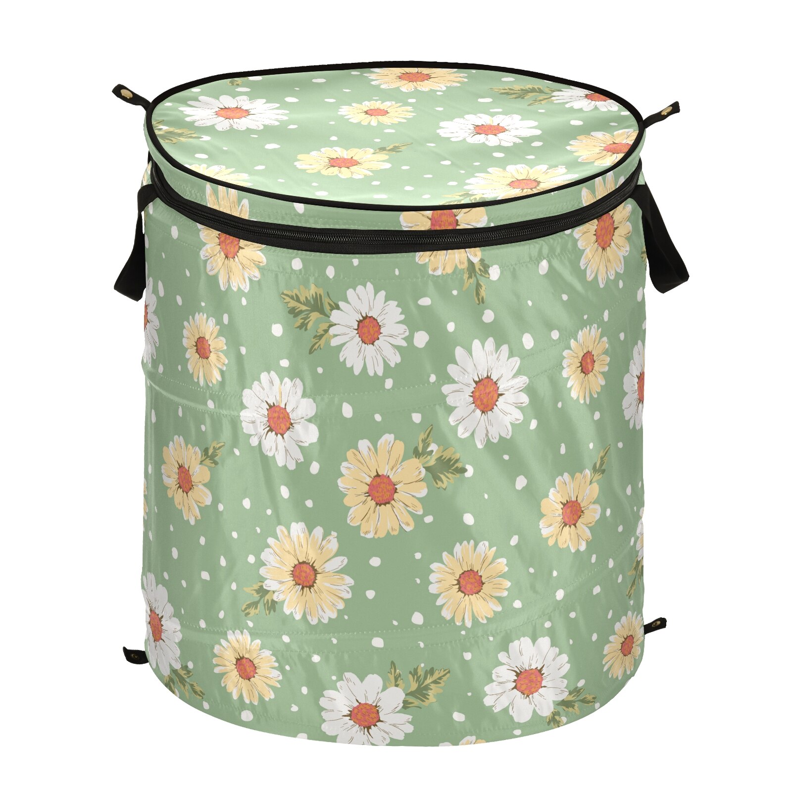Cloth Art Folding Floral Print Dirty Clothes Toys Storage Bucket Household Storage Basket Dirty Clothes Laundry Basket 40*47cm: 01
