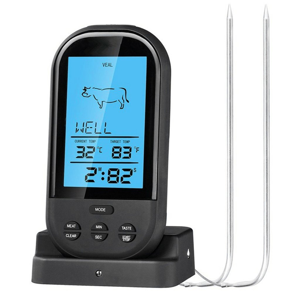 Termómetro Digital inalámbrico con pantalla LCD, herramienta de temperatura para barbacoa, cocina, carne