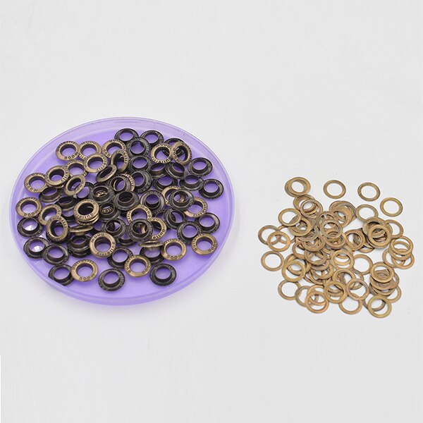 (100pieces/lot) inner diameter 8mm metal eyelets Shoebox holes. Brass metal eyelet holes.rivet. Buttons. Snap: 100eyelets
