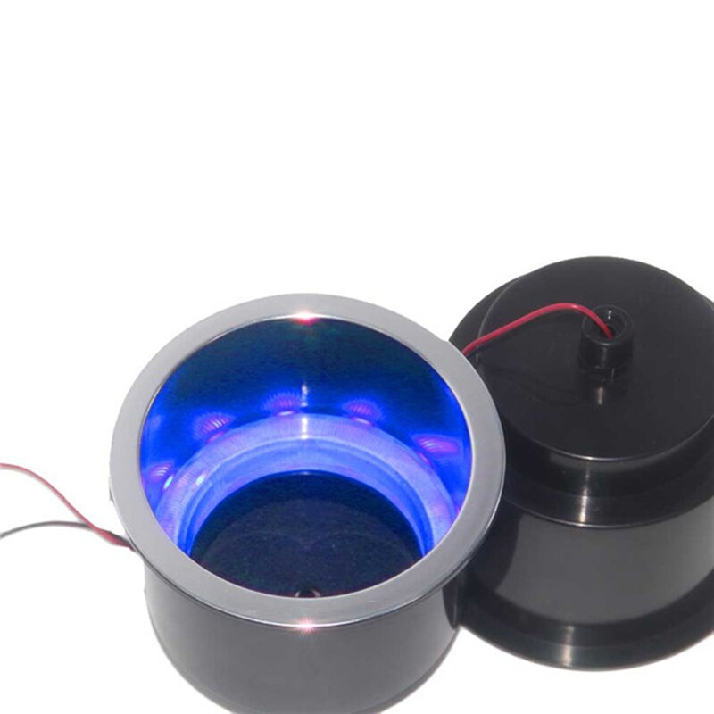Plastic Recessed Drinks Holder with LED Light Beverage Cup Stand for 12V Marine Boat Yacht RV Motorhome: Blue