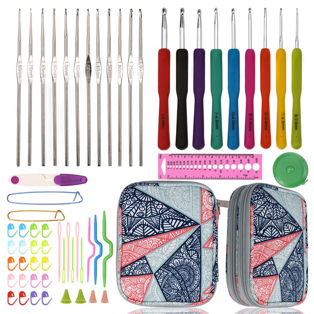 DIY Crochet Hooks Set Knitting Needle Kit with Ergonomic Handles Extreme Comfort Diy Handmade Knitting Needle Crochet Bag: tool set