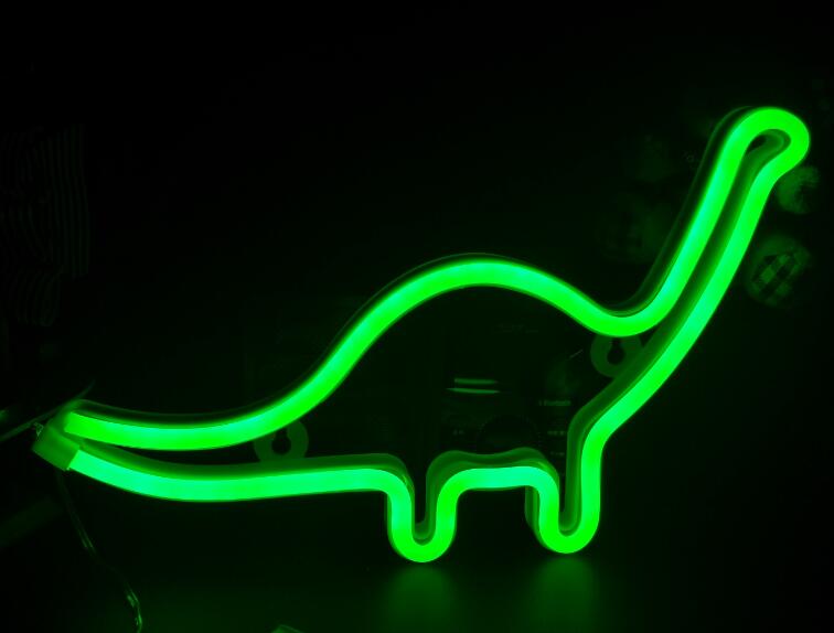 Tonger led natlampe batteri neonlysskilt væglampe dekoration juletræ telt belysning dekoration børn neon navn: Dinosaurus