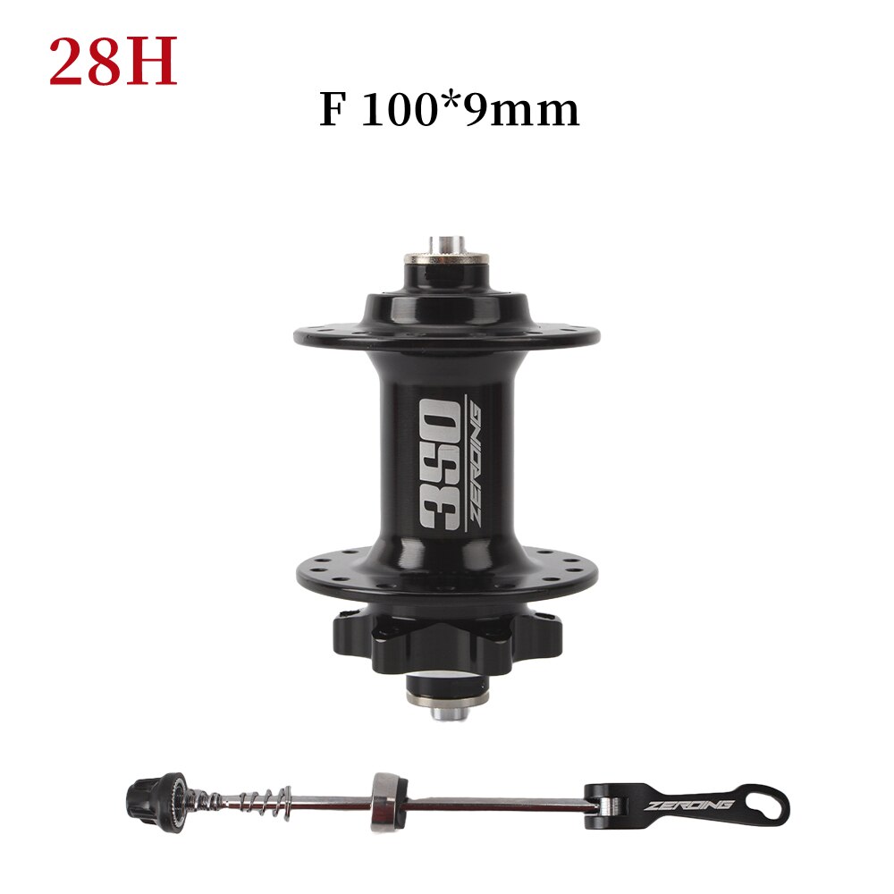 Nulstelling Bike Hubs 350 4 Lager Disc Kaart Brake Mtb Mountainbike Hub Lager Voor/Achter Fiets Hubs 28 32 Gaten 8/9/10/11 Snelheid: Black front 28H
