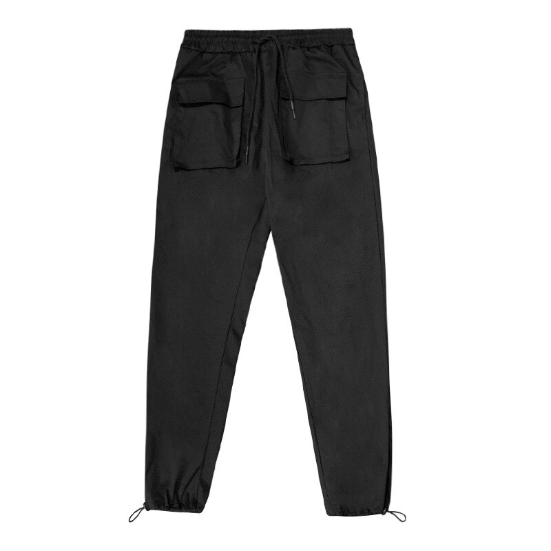 Pantalon décontracté pour hommes, grande taille, à séchage rapide, droit, multi-poches, couleur unie, survêtement de Transport,