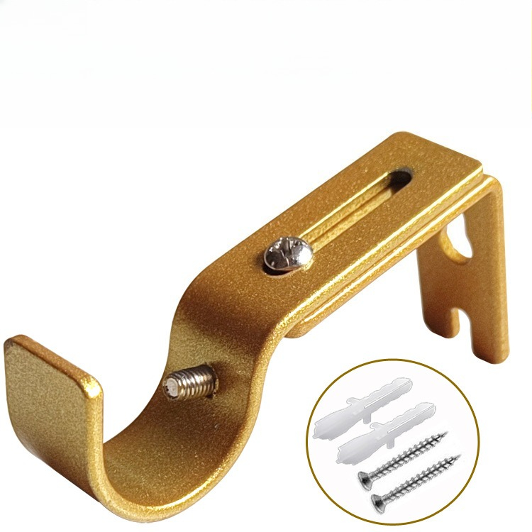 2/3pcs Adjustable Curtain Rod Brackets Extendable Window Drapery Rod Hanger Holders Hooks for Bedroom Dormitory: S / Gold