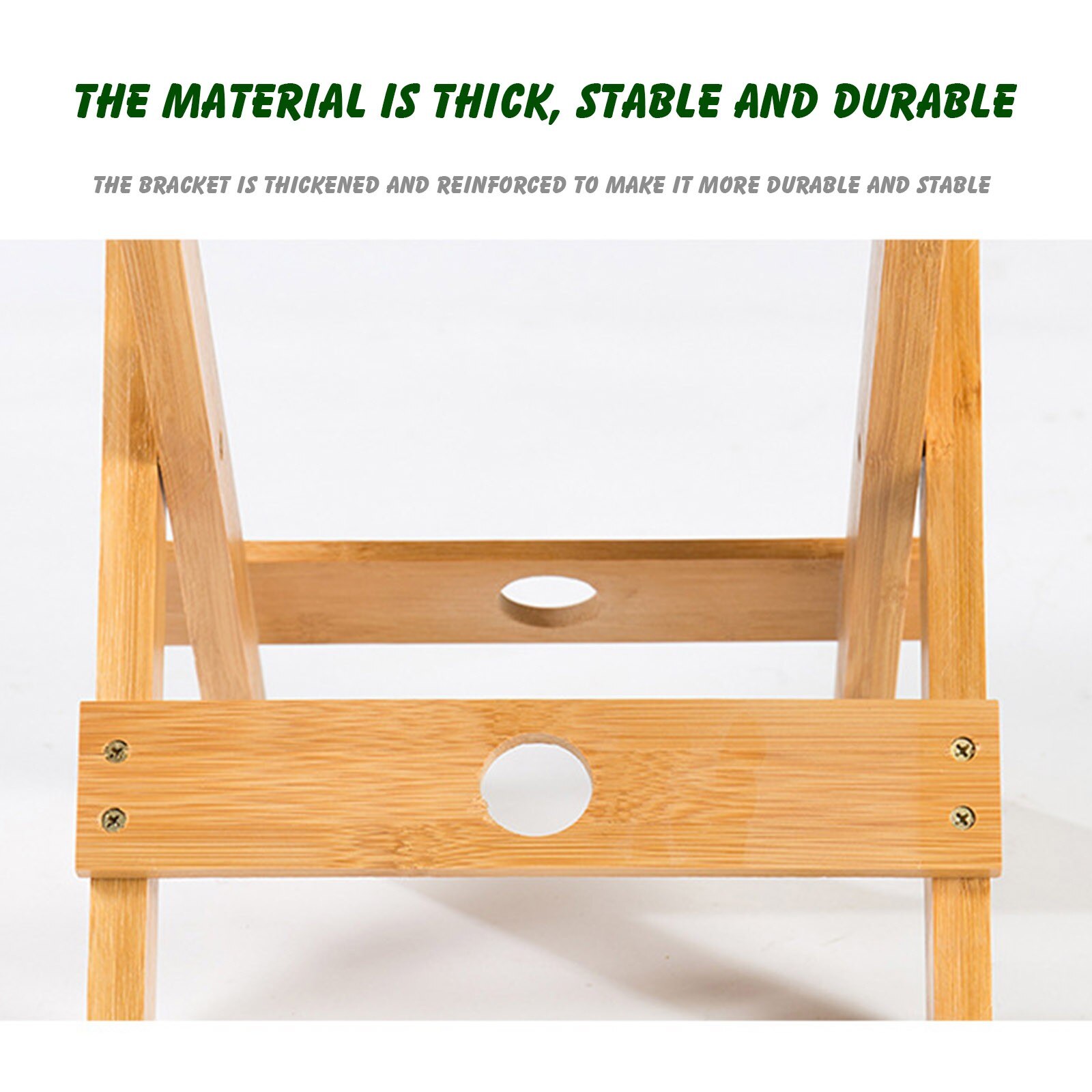 Portable Folding Anti-skid Bamboo Step Stool Multi-functional Spa Bath Chair Outdoor Camping Fishing Simple Stool Small Bench #4