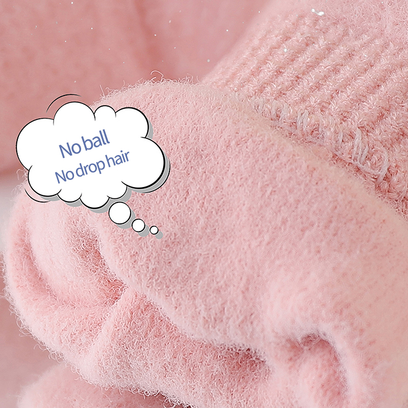Nette Karikatur Baby Handschuhe freundlicher Winter Gestrickte Fäustlinge Handschuhe Dicke Warme Halb Finger Handschuhe freundlicher Fingerlose Handschuhe für Mädchen