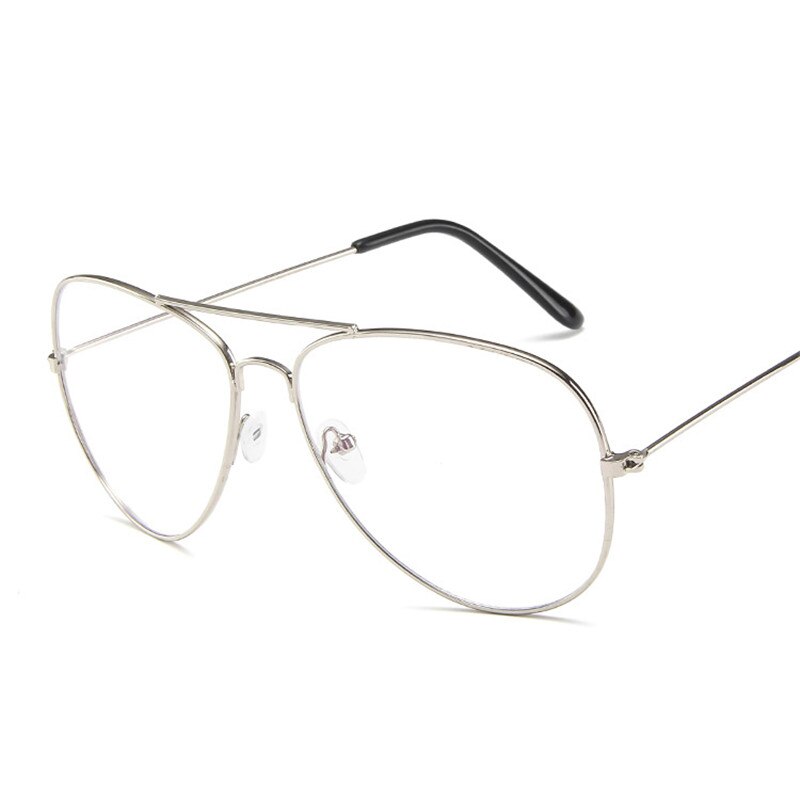 Elbru Anti Blue Ray Glasses Women Anti Blue Light Computer Glasses Cool Metal Clear Lens Eyeglasses Black Feamale: Silver