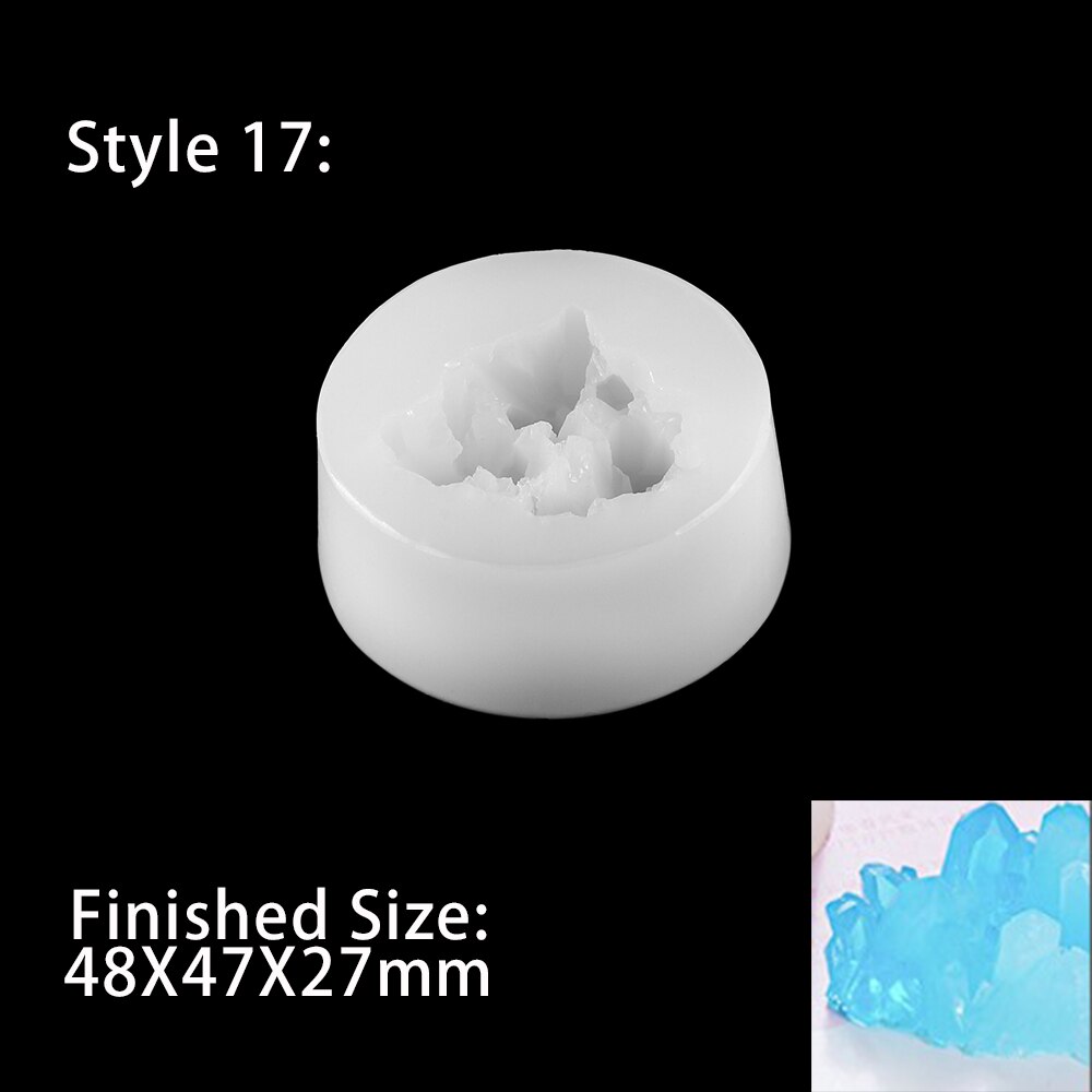 20 stylów wyczyść rudy bryła kryształowa epoksydowa formy żywiczne różne kształty Spar dla żywicy epoksydowej odlewania formy biżuteria silikonowa Making: style 17