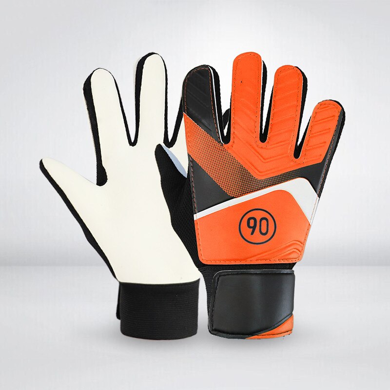 Guantes de dedo completo para niños y adolescentes, manoplas antideslizantes para Portero De Fútbol HB88, 1 par: orange / Size 5