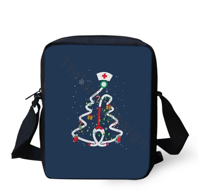 Kerst Verpleegkundige Crew Prints Patroon Schouder Tas Voor Meisjes Crossbody Telefoon Bag Coin Boodschappentassen Mochila: ALP2628E
