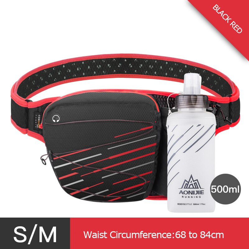 AONIJIE W949 Marathon Jogging Cycling Running Hydration Belt Waist Bag Pouch Fanny Pack Cell Phone Holder For 500ml Water Bottle: SM Red Bottle