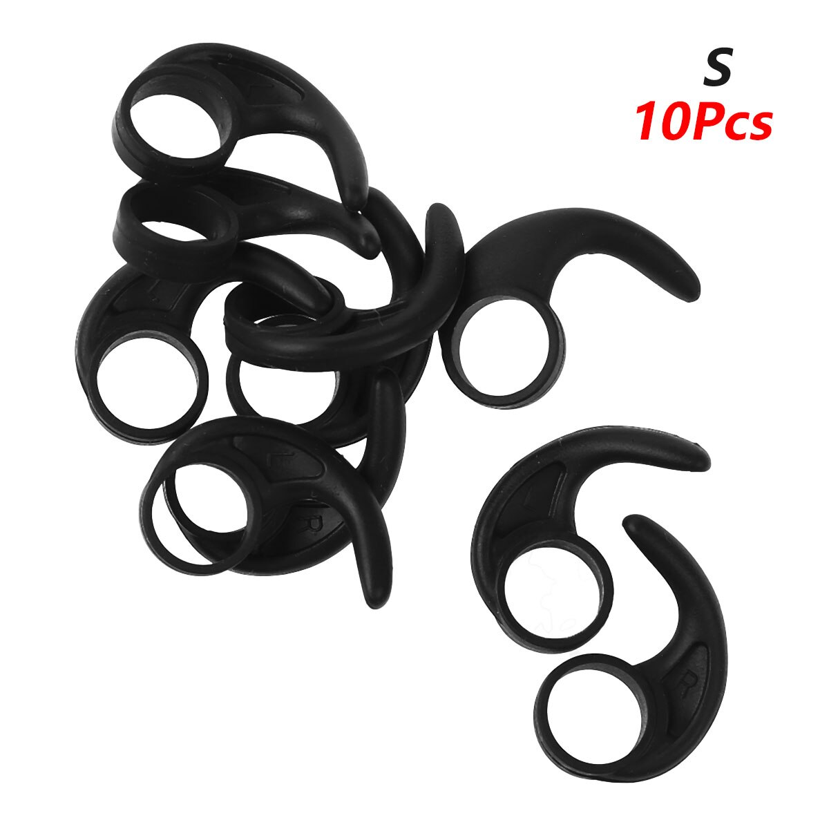 5 Pairs Oordopjes Haken Zachte Siliconen Oortelefoon Vinnen Vleugels Adapters Verwijderbare Oor Budlocks Anti Slip Bluetooth Headset Grips Oordopjes: Black Small