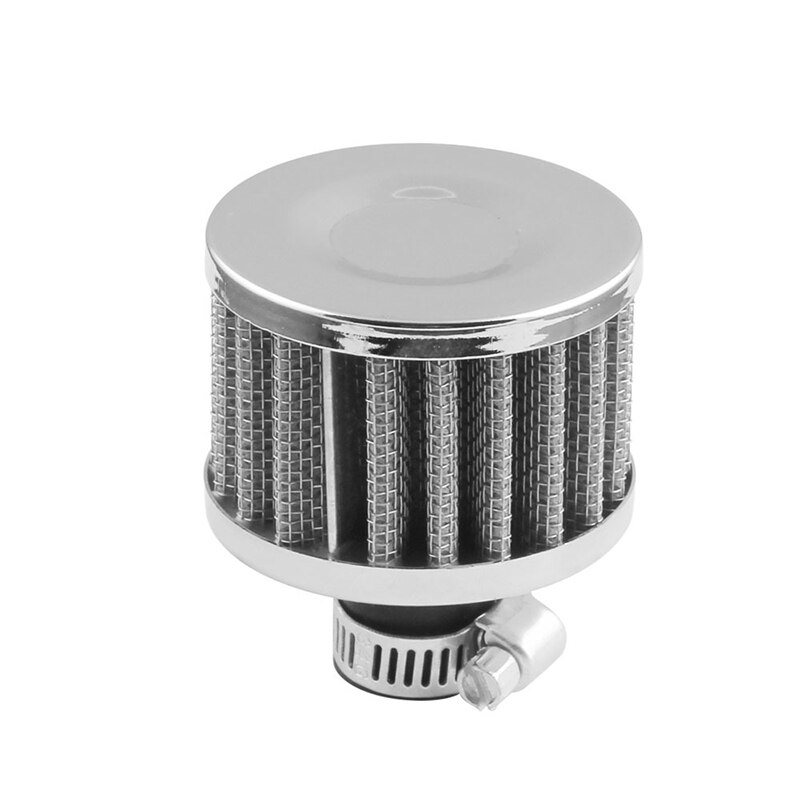 Filtro de aire modificado de 12mm para coche, filtro de cabeza de seta pequeña, filtro de aire de cabeza de seta, piezas de motor en el capó: Plata