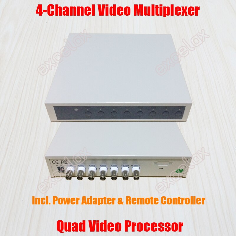 Procesador BNC de 4 canales, divisor de vídeo de 4 canales, Multiplexor de vídeo cuádruple a Color, Multiplexor de señal con mando a distancia PAL NTSC