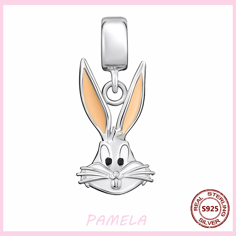 PAMELA-abalorios de plata esterlina 925 para mujer, abalorios de flamenco rosa, perro, búho, Animal, bricolaje para pulsera colgante Original, joyería de: YBT749